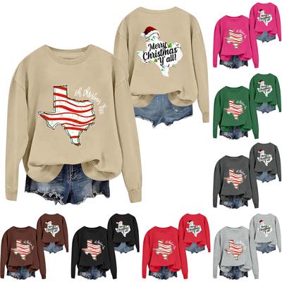 Christmas T-Shirts And Sweatshirts, Women'S Sweatshirts, Long-Sleeved Pullover Sweatshirts, Women'S Long-Sleeved Tops