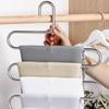 5pcs Stainless Steel Pants Rack Multi-Functional Five-Layer Storage Rack Anti Slip S-shaped Design Multi-Layer Hanger
