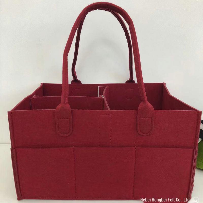 Light Grey Foldable Felt Diaper Tote Bag