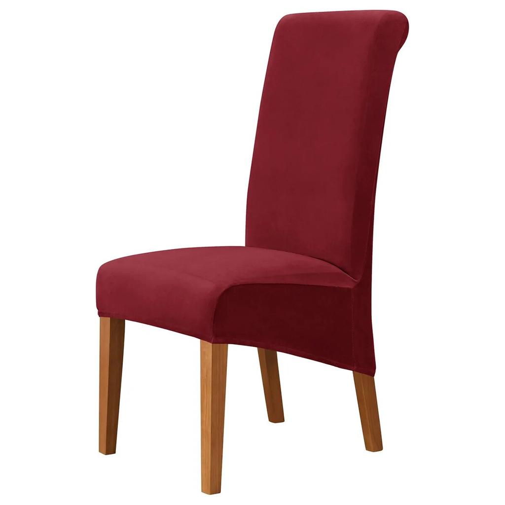 High Back & Universal Velvet Chair Cover Stretch Soft Chair Covers for Dining Room Wedding Hotel Home Decor Seat Case M XL Size