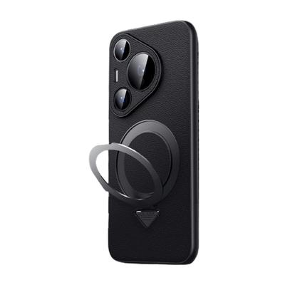 Suitable for Huawei Pura70pro Mobile Phone Case Holder Magnetic Suction P70ultra Anti-fall 70por Business Men's Leather Case