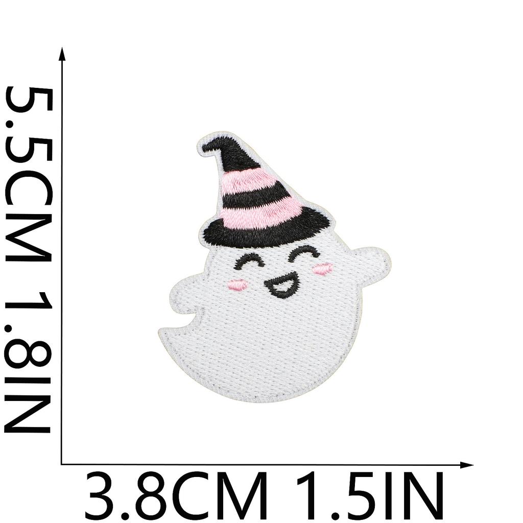 Ghost Embroidery Cloth Sticker Halloween Piao Ghost Patch Sticker Festive Atmosphere Dress Up Embroidery Label Pumpkin Spider Web