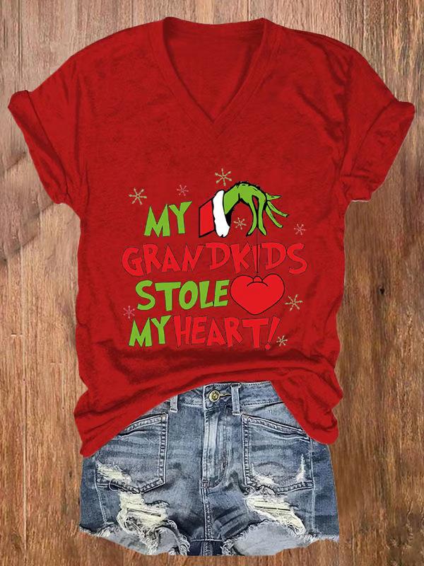 Hot Selling 3D Digital Printed T-shirt for Spring and Summer, Women's V-neck Slim Fit Comfortable Versatile Top 3418 KTB
