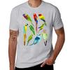 Parrots T-Shirt blacks plain men clothing