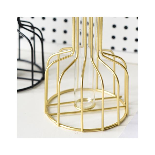 Iron Line Modern Nordic Styles Metal Flower Vase Home Decoration Hydroponic Plant Holder for Tabletop Contemporary Home Décor
