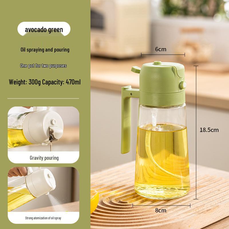 High-End Glass Oil Sprayer: Two-in-One Kitchen & Household Edible Oil Bottle