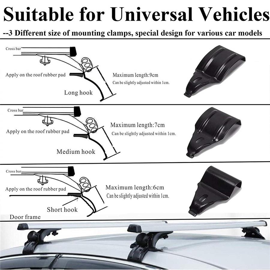 54" Universal Car Top Roof Rack Cross Tube Bar Cargo Luggage Carrier Rack Silver