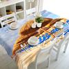 Starfish Tablecloth Snail On Beach Landscape Pattern Waterproof Thicken Rectangular And Round Table Cloth For Wedding
