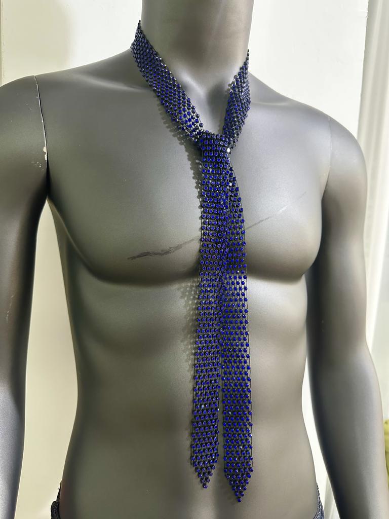 Personality Rhinestone Mesh Trendy Tie Diamond Arrow Bamboo Chain Polyester Thread Unisex Accessories Sequins Made In China