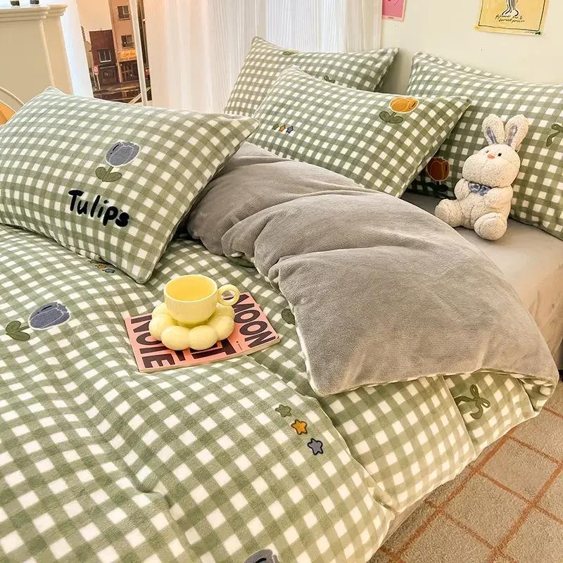150x200cm Printed Plush Duvet Cover Winter Warm Constant Temperature AB Style Bed Sack Home Furnishing Children Bedding Article