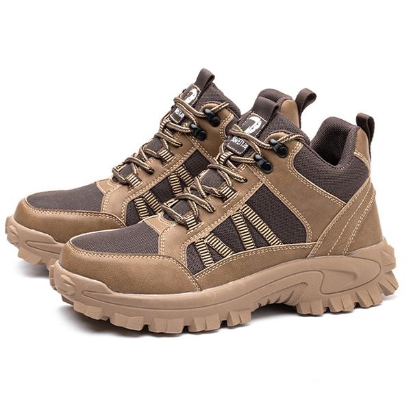 Men's Anti-Puncture Breathable Safety Protective Shoes Steel Toe Wear-resistant Work Boots Men's Protective Hiking Boots Plus Size 36-48