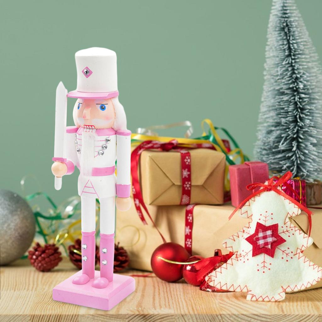 25cm Nussknacker Figur 10 Zoll Rosa Statue Nussknacker Soldat Weihnachten Nussknacker Figur Statue für Weihnachtsbaumdeko