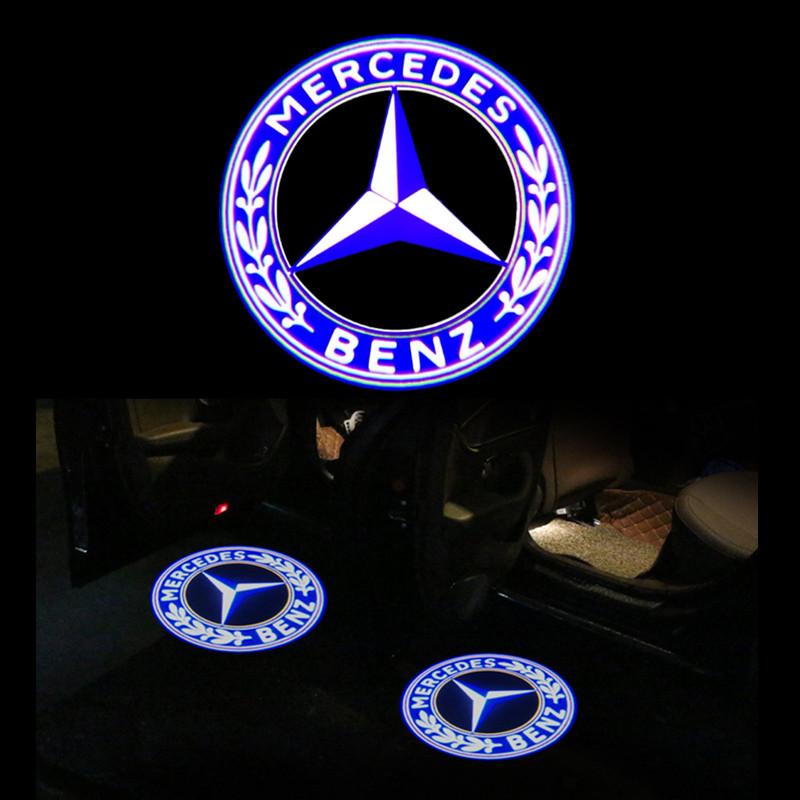 For Benz S-W222PCS Car Door Emblem LED Light Welcome Lamp Wireless Laser Projector For Mercedes Benz B/C/E/S Class A Class C200L GLC GLK CLA