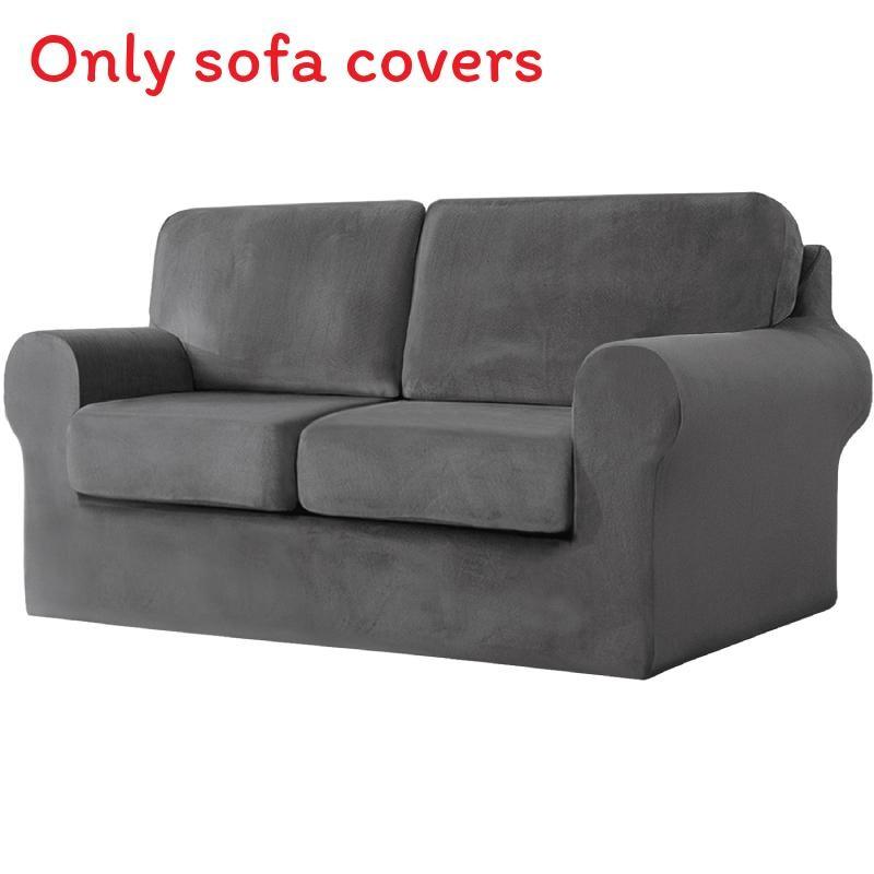 Elastic Polyester Sofa Cover For One Two Three Seat Sofas With Antiwrinkle And Easy Clean Functionality