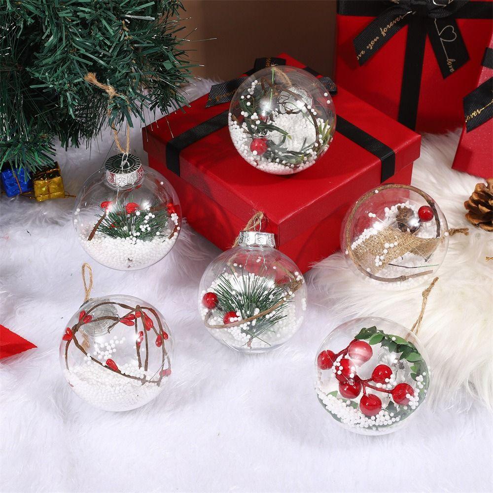12pcs 6cm Transparent Christmas Balls PET Merry Christmas Tree Decor  Hotel Office Decor