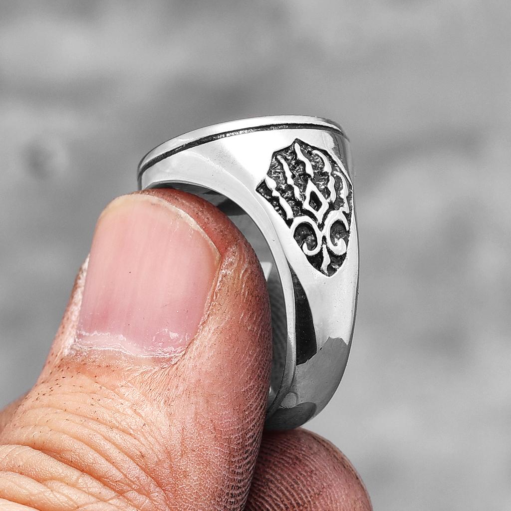 Viking Trollkarl Vargklo Rostfritt Stål Herrringar Punk HipHop Unika Trendiga för Manliga Biker Smycken Kreativitet Gåva