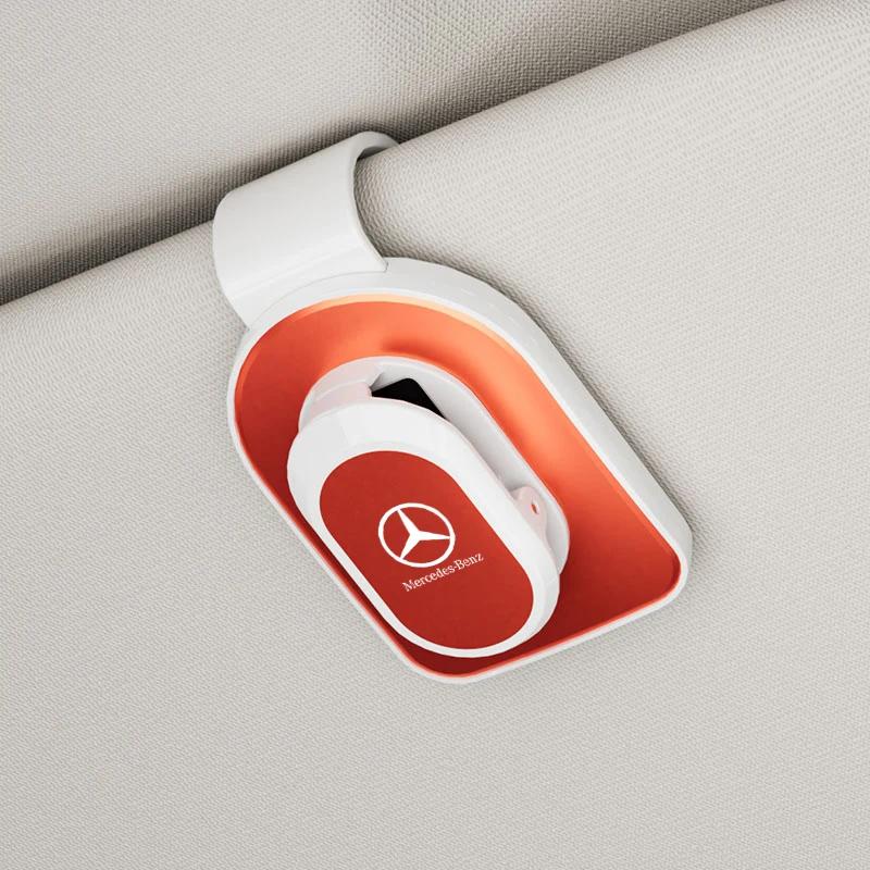 

GLC GLB Car Logo Sun Visor Glasses Clip switch Eyeglasses Holder Interior For Mercedes Benz AMG W203 W206 W220 W210 W205 W211 W