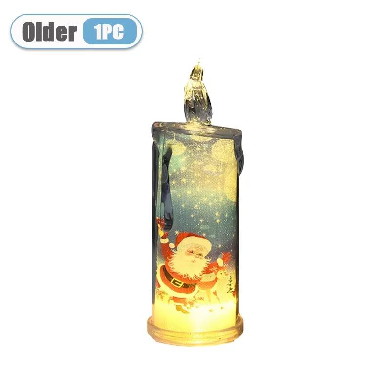 

New Christmas LED Tearing Electronic Candle Simulation Candle Santa Claus Snowman Atmosphere Light Festival Decoration Ornament