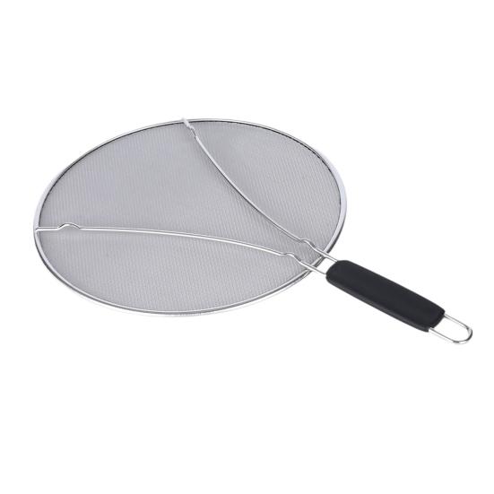Grease Splatter Guard Stainless Steel Fine Mesh Screen with Easy-Grip Handles Blocks Oil Stains Splash Resistant Cooking Tool