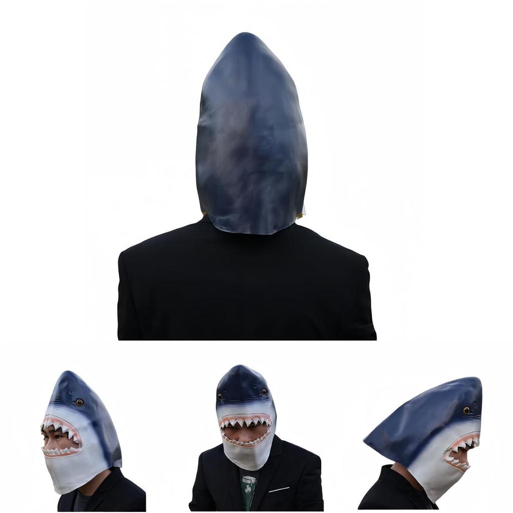 Shark Latex Mask Halloween Costume Accessory For Party And Role Play