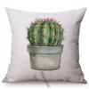 Greens Succulents Cactus Thorns Small Bonsai Design Sofa Decoration Cushion Cover Cotton Linen Office Throw Pillow Case