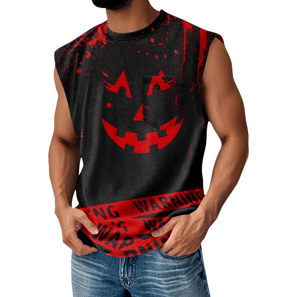 Men's Summer Solid Color Pocket Sports Vest Men's Sports Casual Vest