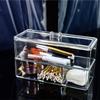 Acrylic Makeup Storage Box Transparent Jewelry Organizer Dustproof for Cotton Swab Pads Desktop Beauty Case Makeup Organizer Box