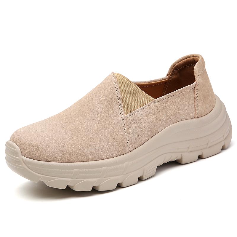 Casual Women's Shoes Slip-on Lazy Shoes Thick-soled Wedge Soft Comfortable Women's Platform Loafers Breathable Outdoor Walking