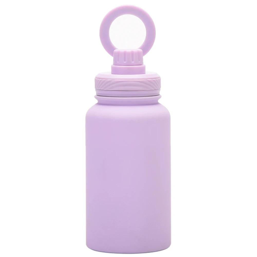 650ml Sports Water Bottle with Rotating Phone Holder Stainless Steel Double Vacuum Insulated Bottle for Outdoor Sports