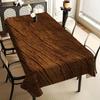1pc Tablecover, Simulated Wood Grain Rectangular Tablecloth - Dark Brown, Natural Texture with Wood Grain Texture, Machine-Made Material, Suitable for