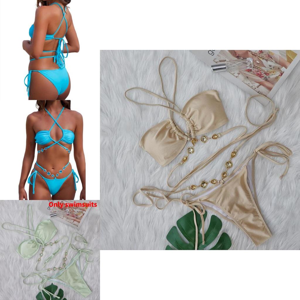 Sexy Bikini With Cross Tie Straps For Beach Swimwear Sexy Womens Swimsuit For Vacation
