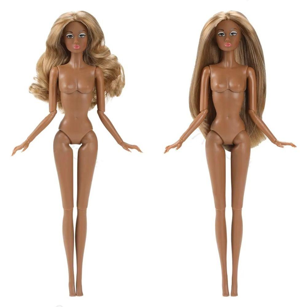 Curly Hair 1/6 Doll Model Dark Skin Action Figure Body Fashion Supermodel Nude Doll  Children Gift