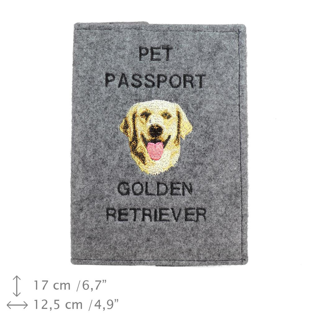 Golden Retriever - Dog passport case, document case, gift for the traveller from the Art-Dog brand