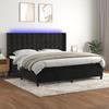 VidaXL Slat Bed Base with Mattress and LED, Upholstered Bed with Headboard, Double Bed, Adult Bedroom Bed, 3139825