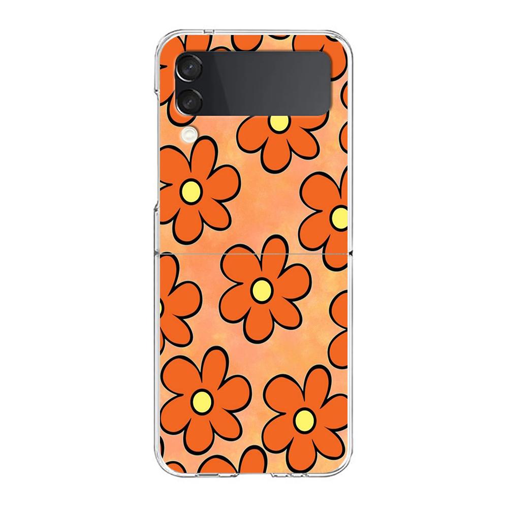 

Cute Pizza Macaroon Art Clear Phone Case For Samsung Galaxy Z Flip 3 4 5 Hard Folding PC Shell For Samsung Z Flip3 Back Cover Galaxy Z Flip 3