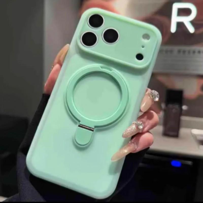 

Suitable Apple 17PROMAX Fine Hole Jelly Ice Cream Magnetic Bracket Phone Case IPhone 16 Protective 15 iPhone 17 PRO