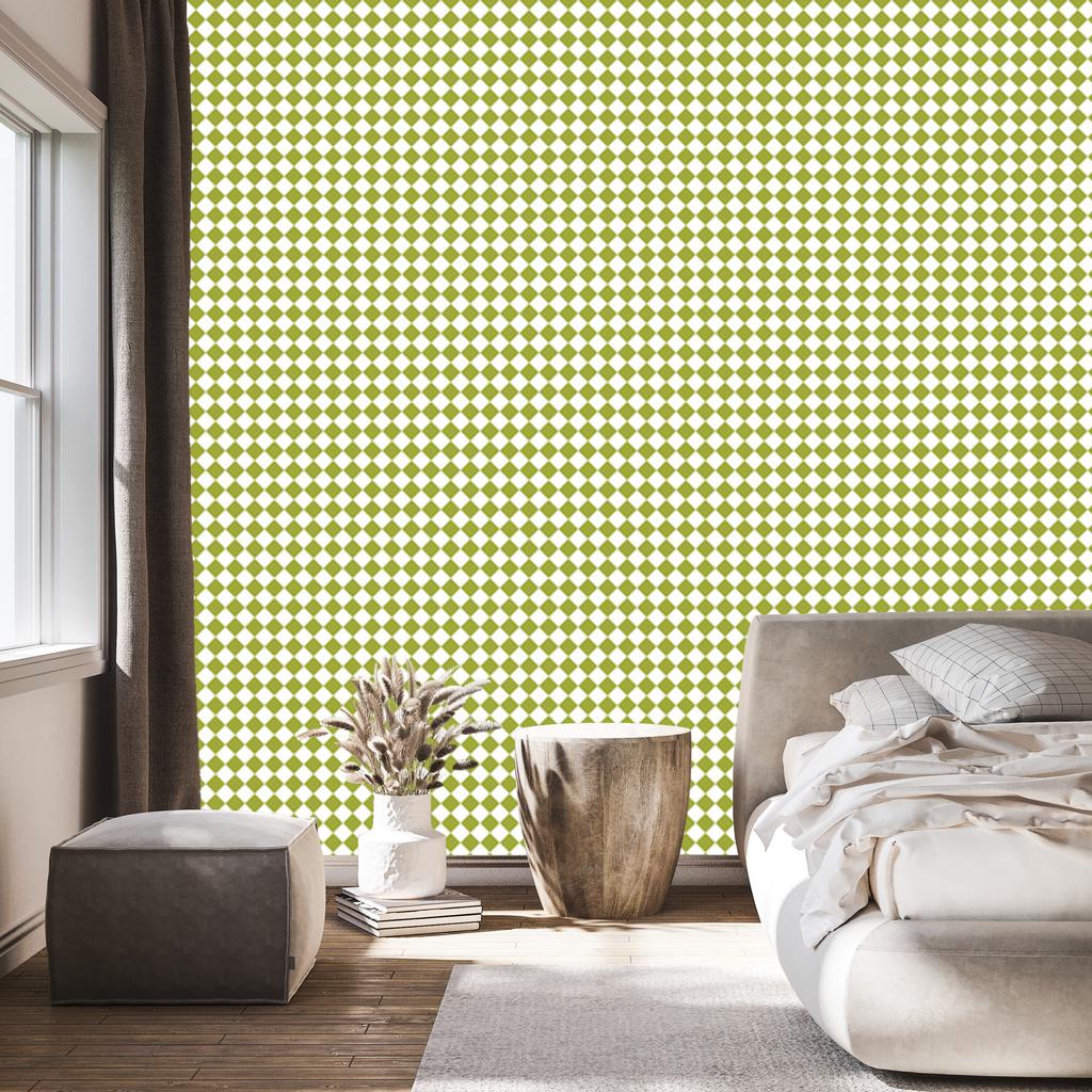 Geometric Rhombus Wallpaper Yellow and Beige for Living Room and Bedroom 50x1000