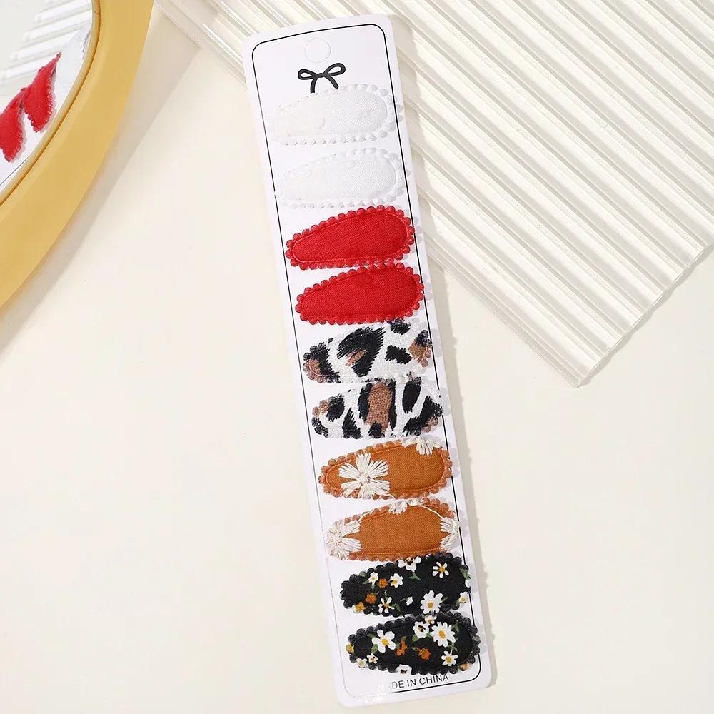 10/20Pcs Cotton Print Hair Clip Hairpin for Girl Fabric Plaid Mini BB Hairgripes Headwear Baby Hair Accessories New Year Gift