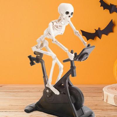 Rower treningowy Animatronic Szkielet Figurka Halloween Żywica Kolarstwo Fitness Rower Czaszka Statua Rzeźba Dom Biuro Dekoracja Biurka Ornament
