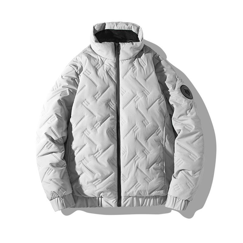 

Мужская стеганая куртка 2025 весна, осень и зима новая бархатная утолщенная повседневная стеганая куртка воротник-стойка для среднего возраста 6XL