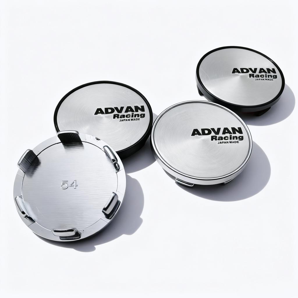 4pcs JDM Advan Racing Logo Emblem Car Wheel Center Caps OD 54MM Clips 49MM Wheels Hub Dust Cap Rim Hubcaps Cover Car Accessories