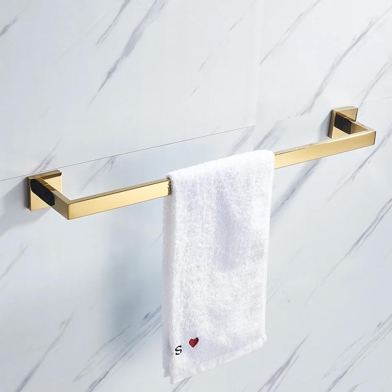 1/5Pcs Stainless Steel Bathroom Hardware Towel Bars Racks Rust Proof Wall Mount For Modern Bathroom Renovation Home Use
