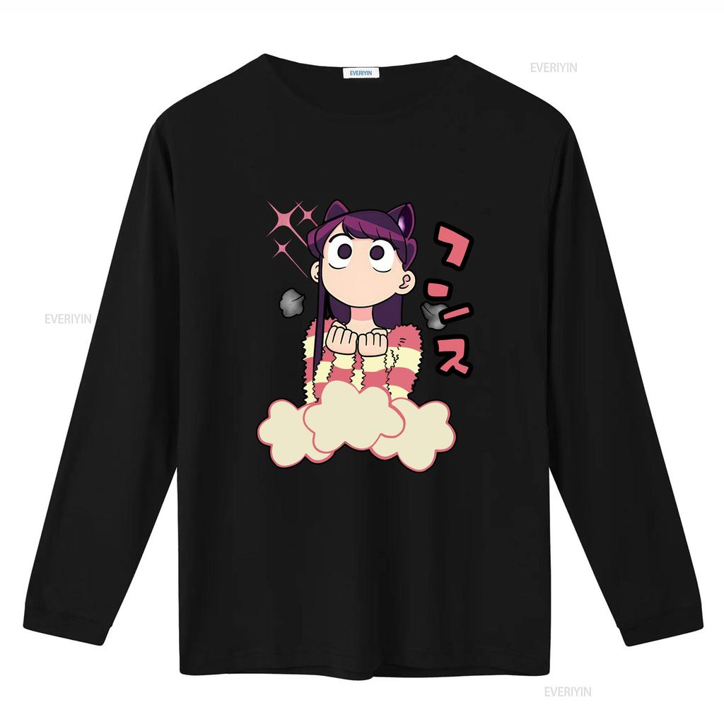 Komi San Cant Communicate T Shirt Hitohito Omoharu Ren Waifu Vintage Washed Slightly Fashion Homme Breathable Casual Vintage