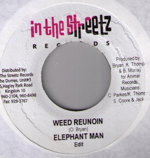 

7inch Record ELEPHANT MAN - Weed Reunoin NONE In The Streetz 2004 Jamaica Reggae, Ska & Dub Used