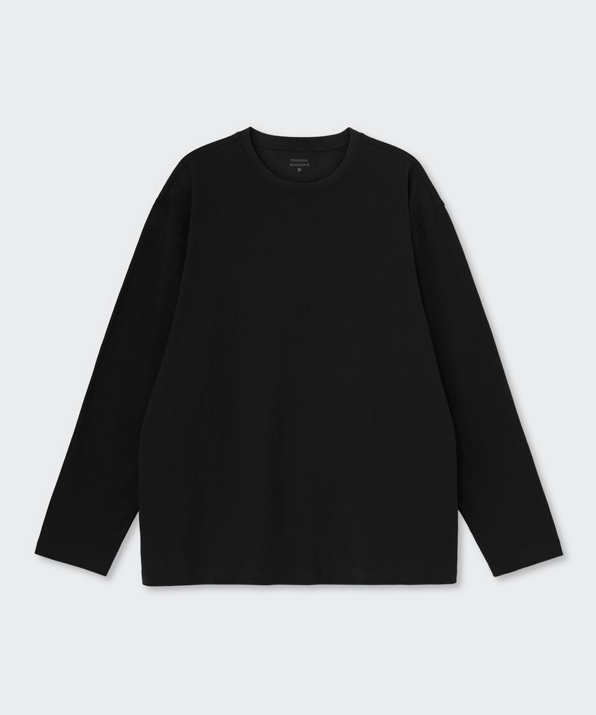 MUSINSA STANDARD Relaxed Oe Crew Neck Long Sleeve T-Shirt [Black]