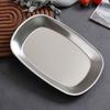 Stainless Steel Dessert Salad Plate Portable Food Serving Tray Picnic Dinner Plate  Camping Use