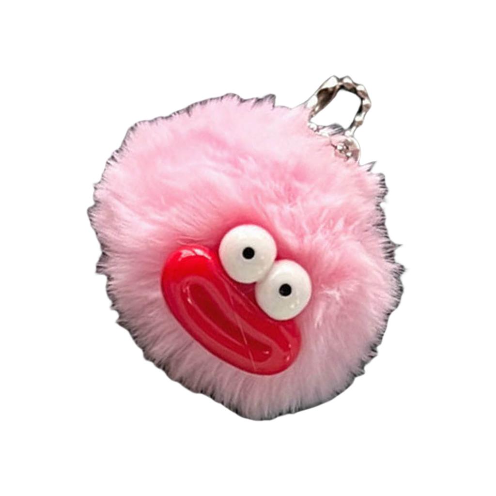 Cute Sausage Mouth Furry Balls Keychain Pendant Soft Plush Balls Bag Charm Backpack Ornament Fashionable Accessory Gift