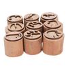 9Pcs Animal Footprint Stamps Wooden Wild Animal Tracks Stamp Set Mini Handmade for Crafting Decorative Projects