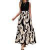 Women's Floral Print High Waist Fashionable And Elegant Sleeveless Dress