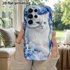 Phone Case: 2D Flat Samsung Galaxy A34 A35 M05 M06 S20 S22 S21 FE Plus 5G Protective Case, Couple Style, Long-Haired White Cat, Christmas and Hallowee